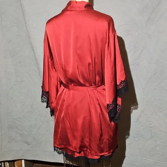 2 Piece Raunchy, Sexy Red Robe & Chemise Set - Picture 11 of 12
